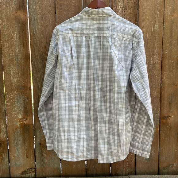 SONOMA Men’s Gray White Plaid Long Sleeve Button Down Size Medium - Picture 8 of 10